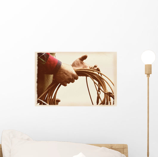 Cowboy Holding Lasso Wall Mural