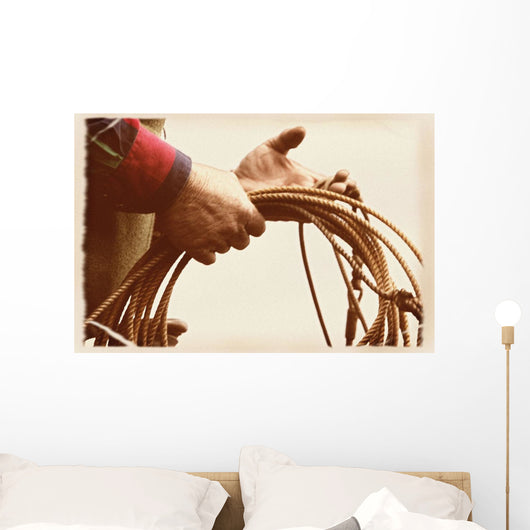 Cowboy Holding Lasso Wall Mural