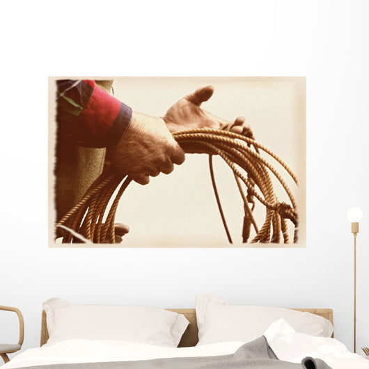 Cowboy Holding Lasso Wall Mural