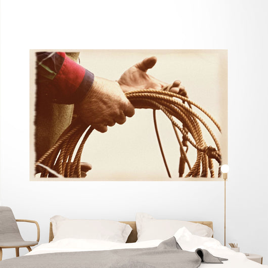 Cowboy Holding Lasso Wall Mural