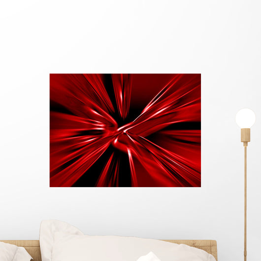 Red Streaks Flying Outwards Wall Mural