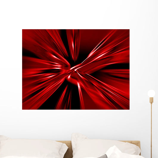 Red Streaks Flying Outwards Wall Mural