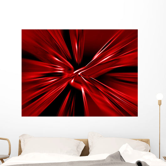 Red Streaks Flying Outwards Wall Mural