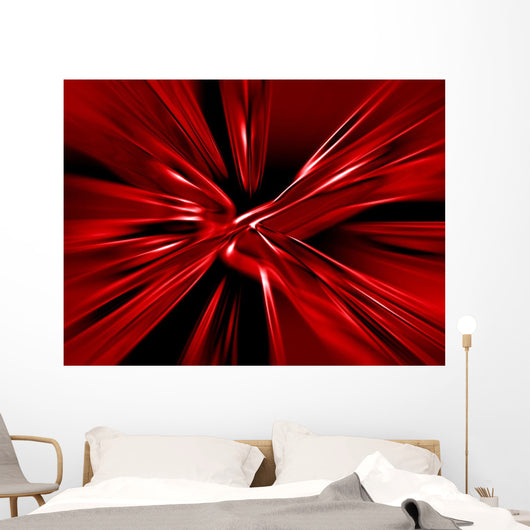 Red Streaks Flying Outwards Wall Mural