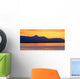 Sunset And Mountain Silhouette Wall Mural