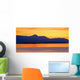 Sunset And Mountain Silhouette Wall Mural