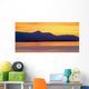 Sunset And Mountain Silhouette Wall Mural