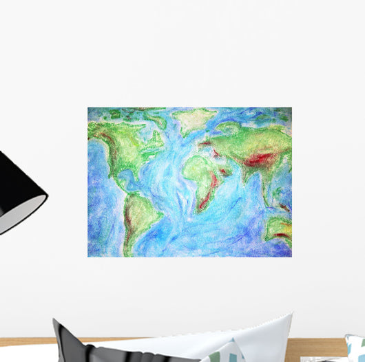 A Colorful Hand Drawn Map Wall Mural