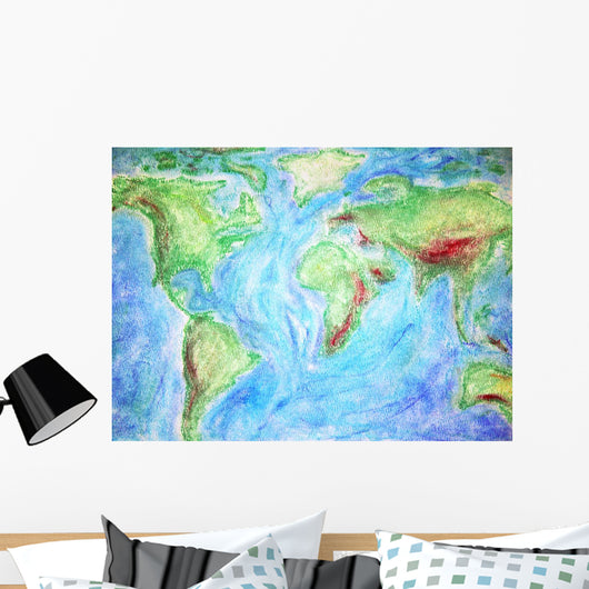 A Colorful Hand Drawn Map Wall Mural