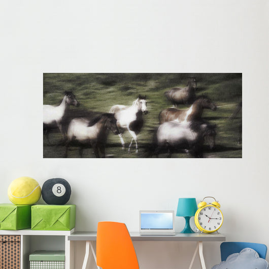 Wild Horses On The Move Wall Mural
