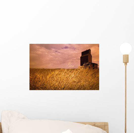 Grain Elevator And Crop Wall Mural