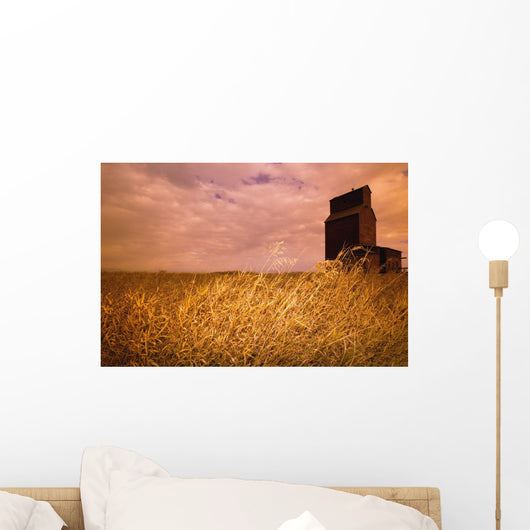 Grain Elevator And Crop Wall Mural