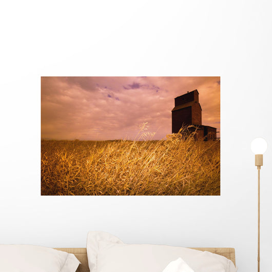 Grain Elevator And Crop Wall Mural