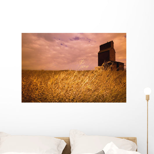 Grain Elevator And Crop Wall Mural