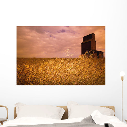 Grain Elevator And Crop Wall Mural