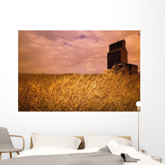 Grain Elevator And Crop Wall Mural
