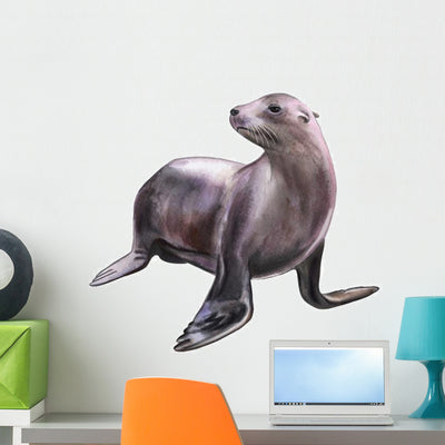 Seal Sea Lion Wall Decal shown on a wall
