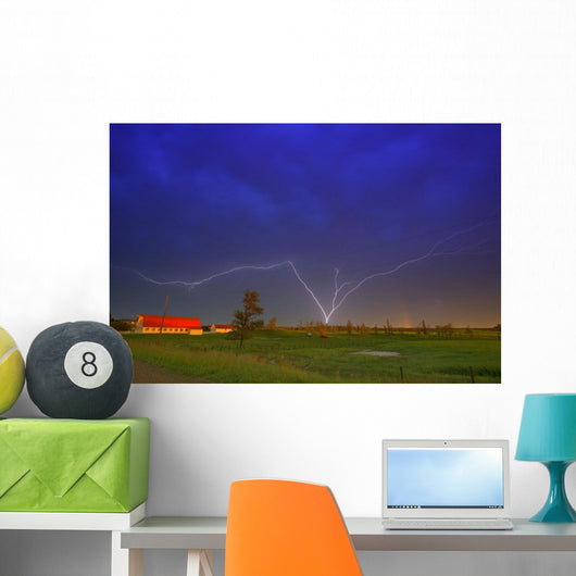 Lightning In Sky, Saskatchewan, Canada Wall Mural