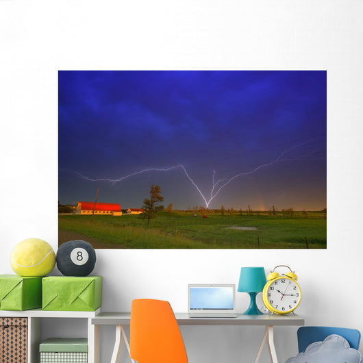 Lightning In Sky, Saskatchewan, Canada Wall Mural