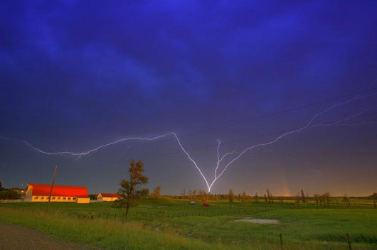 Lightning In Sky, Saskatchewan, Canada Wall Mural