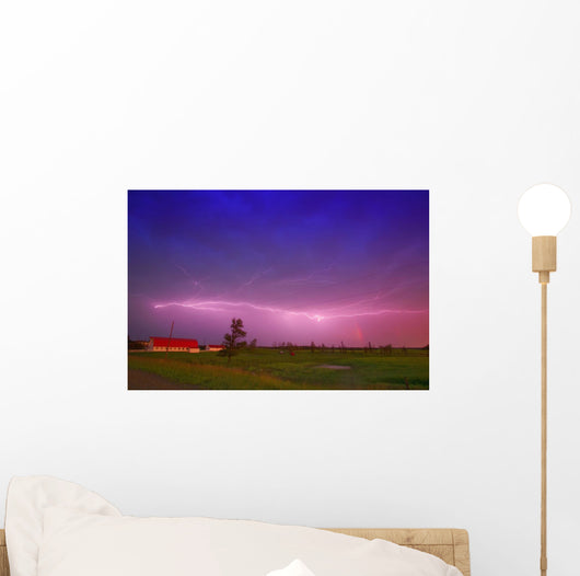 Lightning In Sky, Saskatchewan, Canada Wall Mural