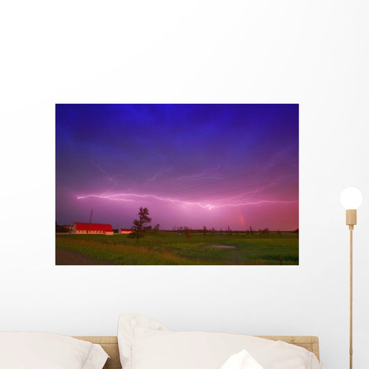 Lightning In Sky, Saskatchewan, Canada Wall Mural