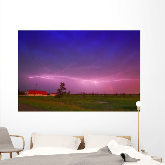 Lightning In Sky, Saskatchewan, Canada Wall Mural