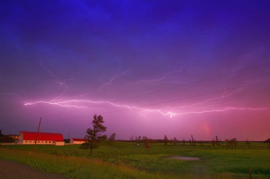 Lightning In Sky, Saskatchewan, Canada Wall Mural