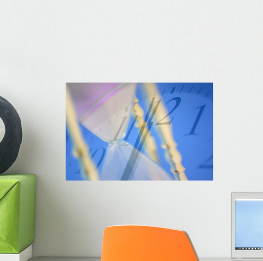 Hourglass And Clock Wall Mural
