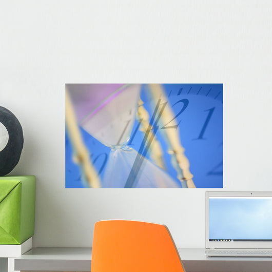 Hourglass And Clock Wall Mural