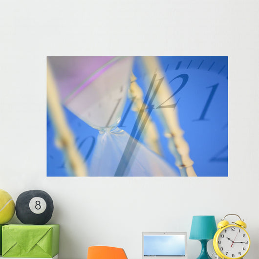 Hourglass And Clock Wall Mural