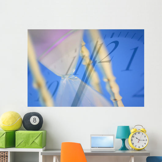 Hourglass And Clock Wall Mural