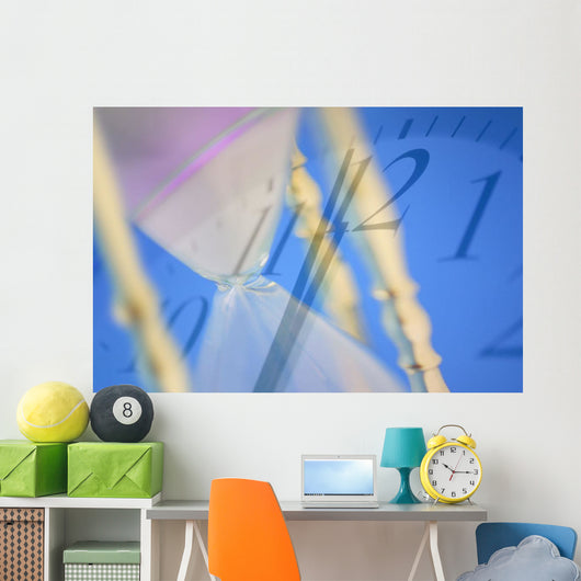 Hourglass And Clock Wall Mural