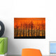 Silhouette Of Trees Against Sunset Wall Mural