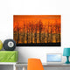 Silhouette Of Trees Against Sunset Wall Mural