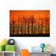 Silhouette Of Trees Against Sunset Wall Mural