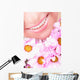 Smile Young Woman with Wall Mural