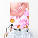 Smile Young Woman with Wall Mural