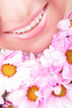 Smile Young Woman with Wall Mural