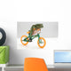 Frog On A Bicycle Wall Mural