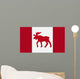 Moose Emblem On Canadian Flag Wall Mural