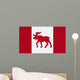 Moose Emblem On Canadian Flag Wall Mural