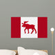 Moose Emblem On Canadian Flag Wall Mural