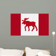 Moose Emblem On Canadian Flag Wall Mural