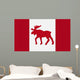 Moose Emblem On Canadian Flag Wall Mural