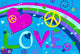 Love Peace and Hearts Wall Mural