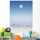 Moon Over Buildings Wall Mural