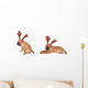 Sharpei Dogs Weaing Antler Wall Mural