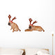 Sharpei Dogs Weaing Antler Wall Mural