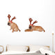 Sharpei Dogs Weaing Antler Wall Mural
